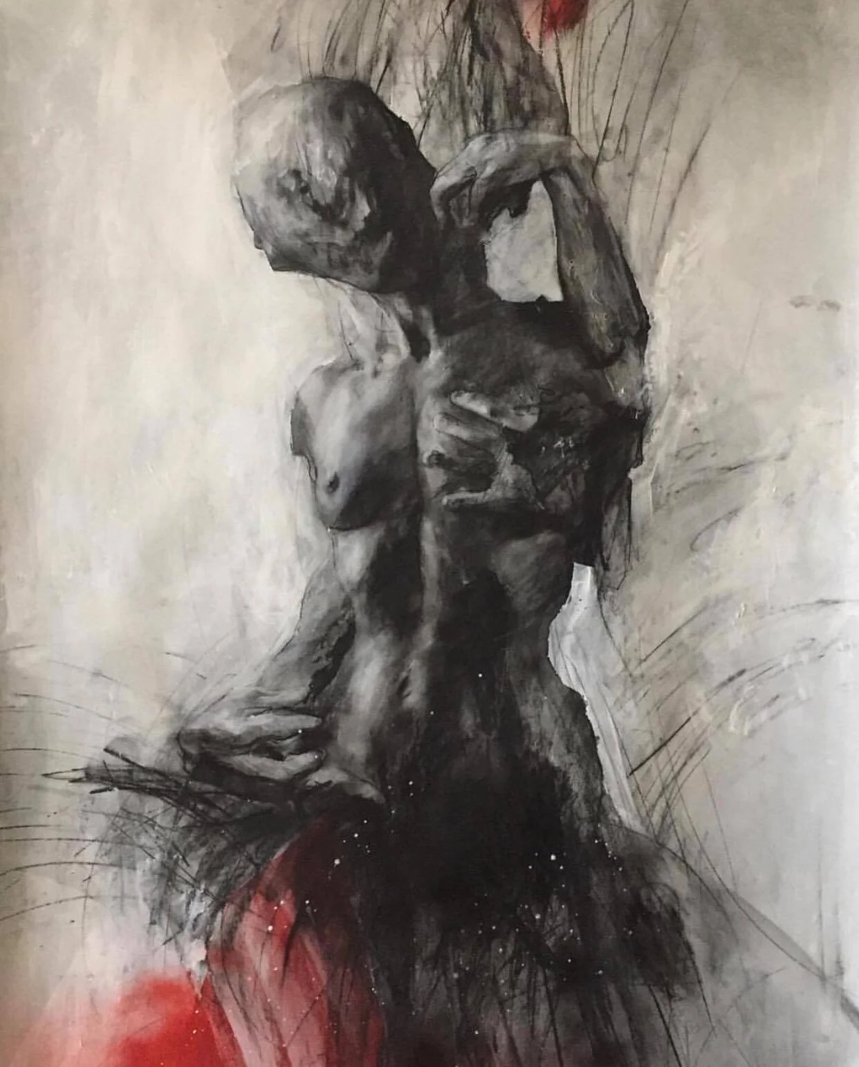 Adulation — Acrylic, charcoal and pastel on paper · 140 × 100 cm · 2018