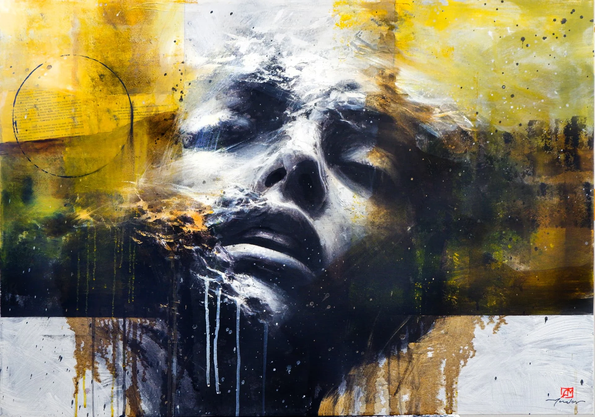 Blackwater — Acrylic and oil on canvas · 70 × 100 cm