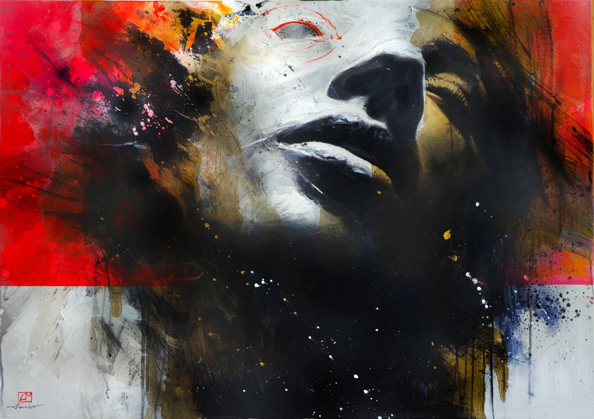 Blind — Oil and acrylic on canvas · 70 × 100 cm