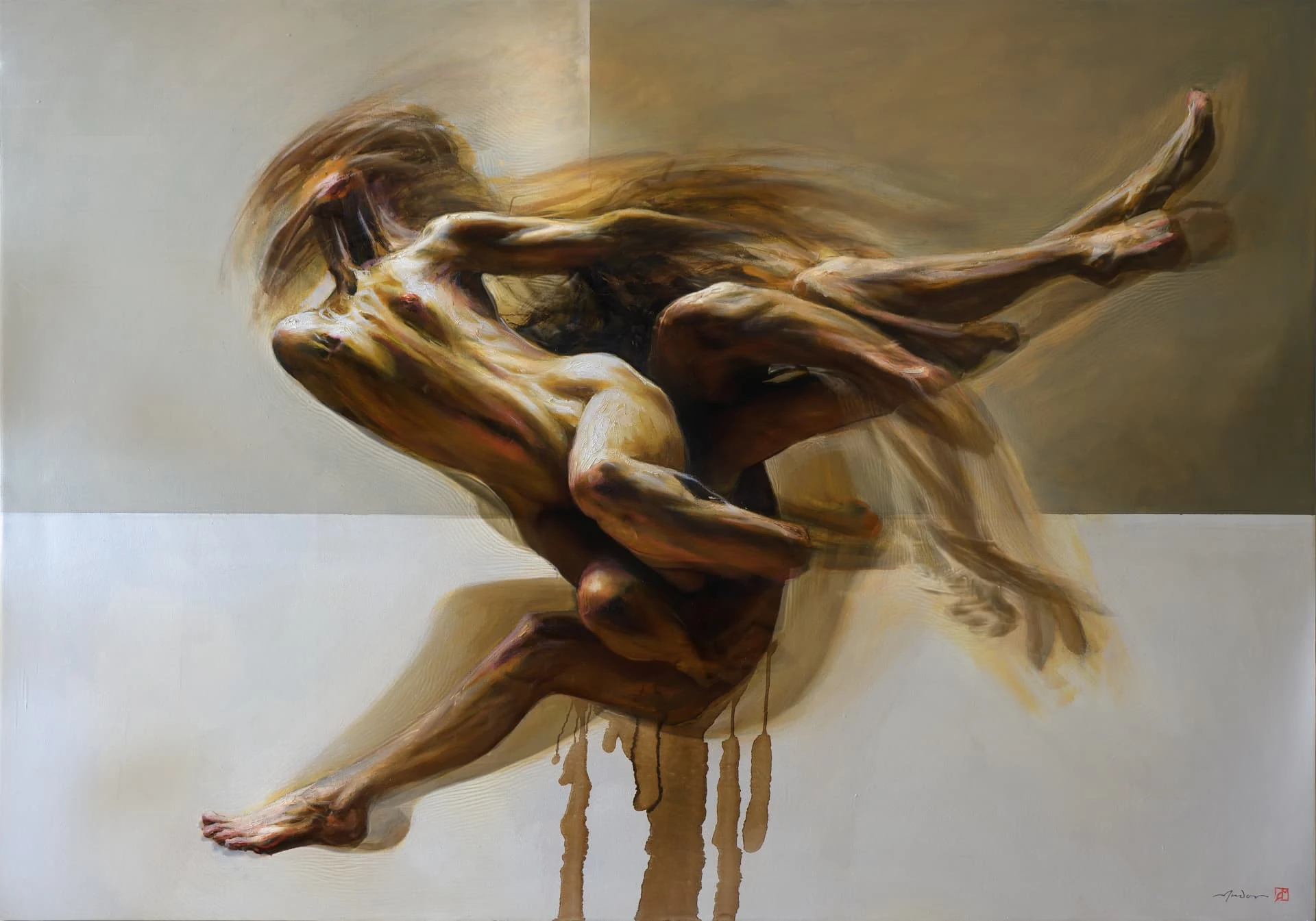 Body in Revolt — Oil on canvas · 200 × 140 cm · 2026