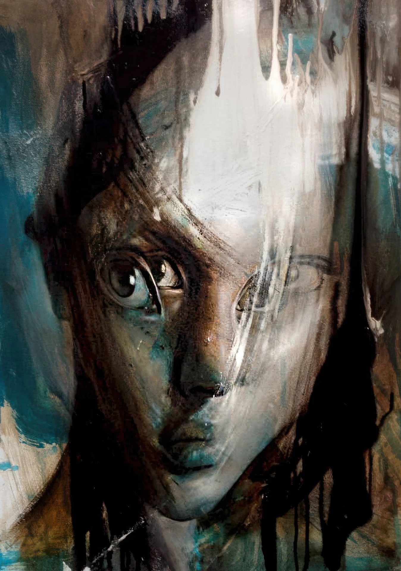 Concealed but Existing — Acrylic and oil on canvas · 70 × 50 cm · 2014