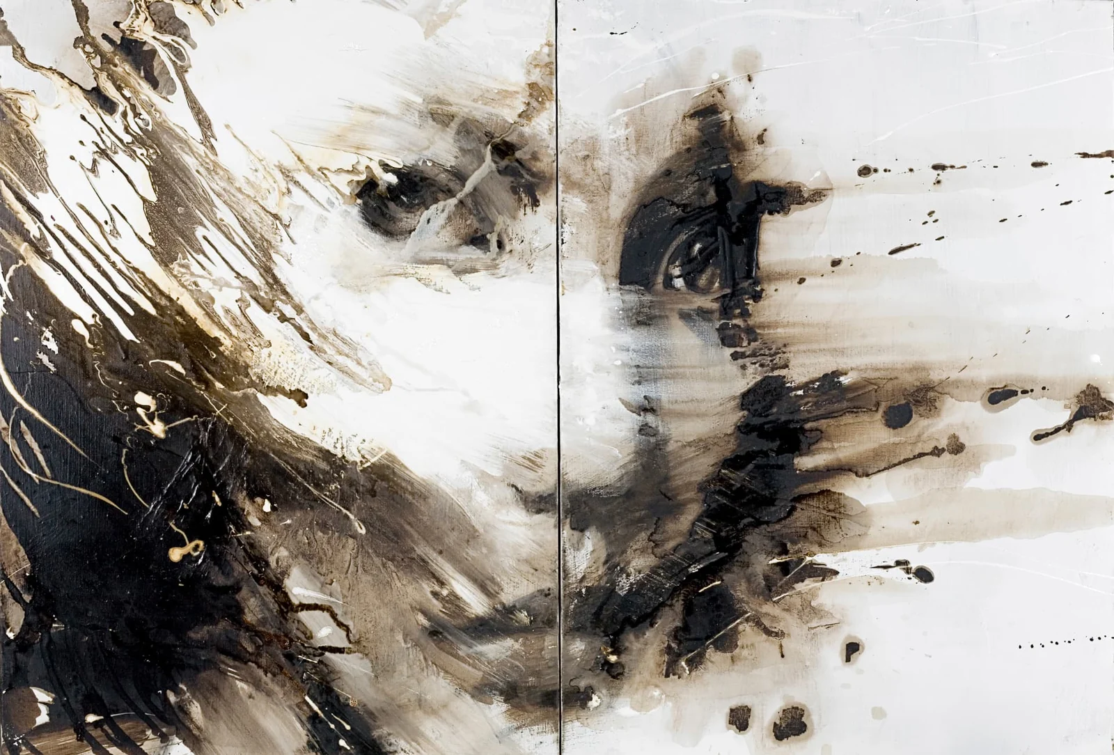 Confrontation XI — Oil on canvas, diptych