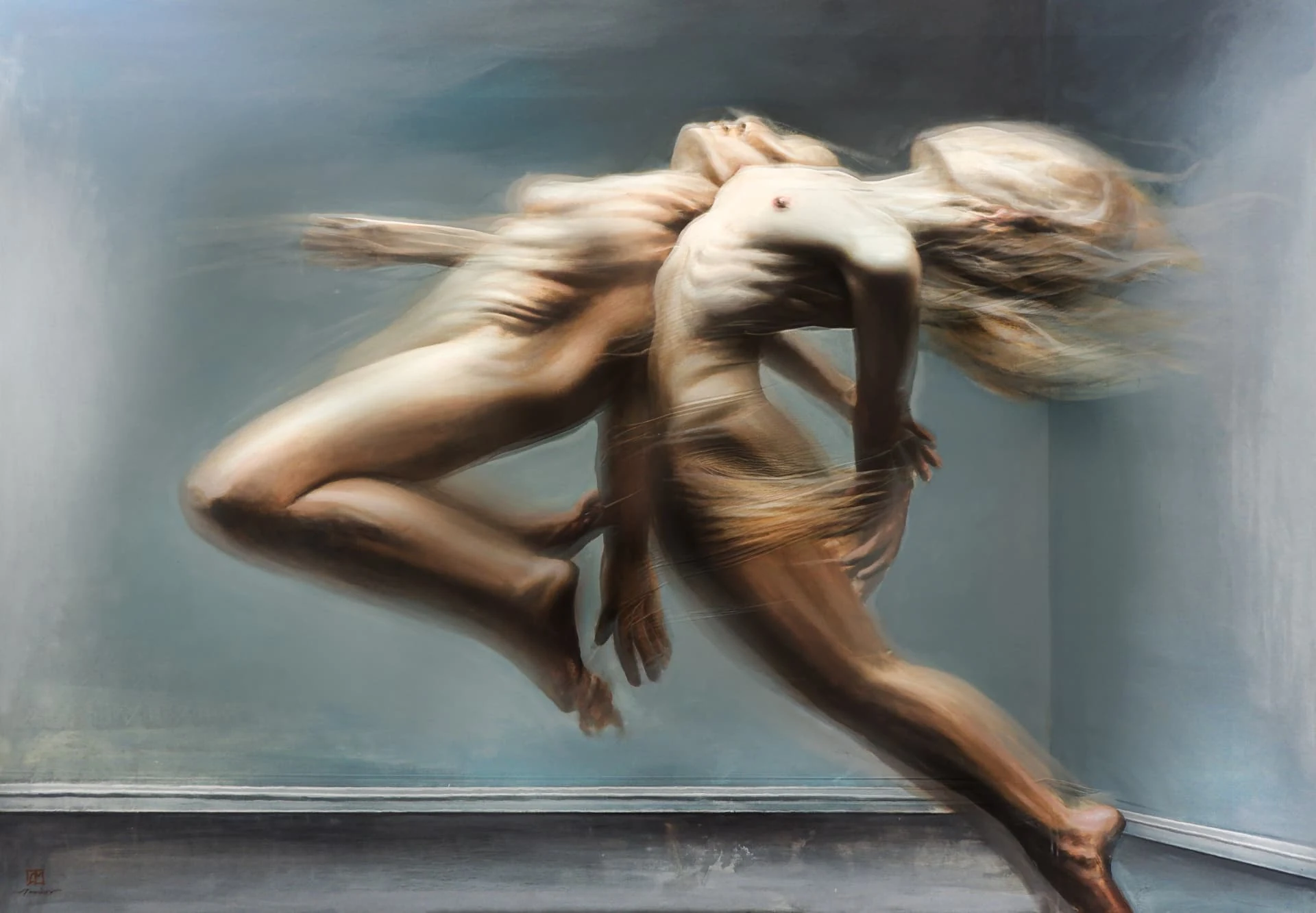 Gravity's Silence — Oil on canvas · 140 × 200 cm · 2026