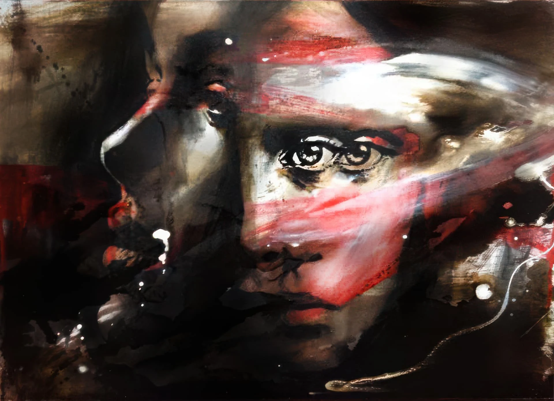Holding Back — Acrylic and oil on canvas on cardboard · 50 × 70 cm · 2014