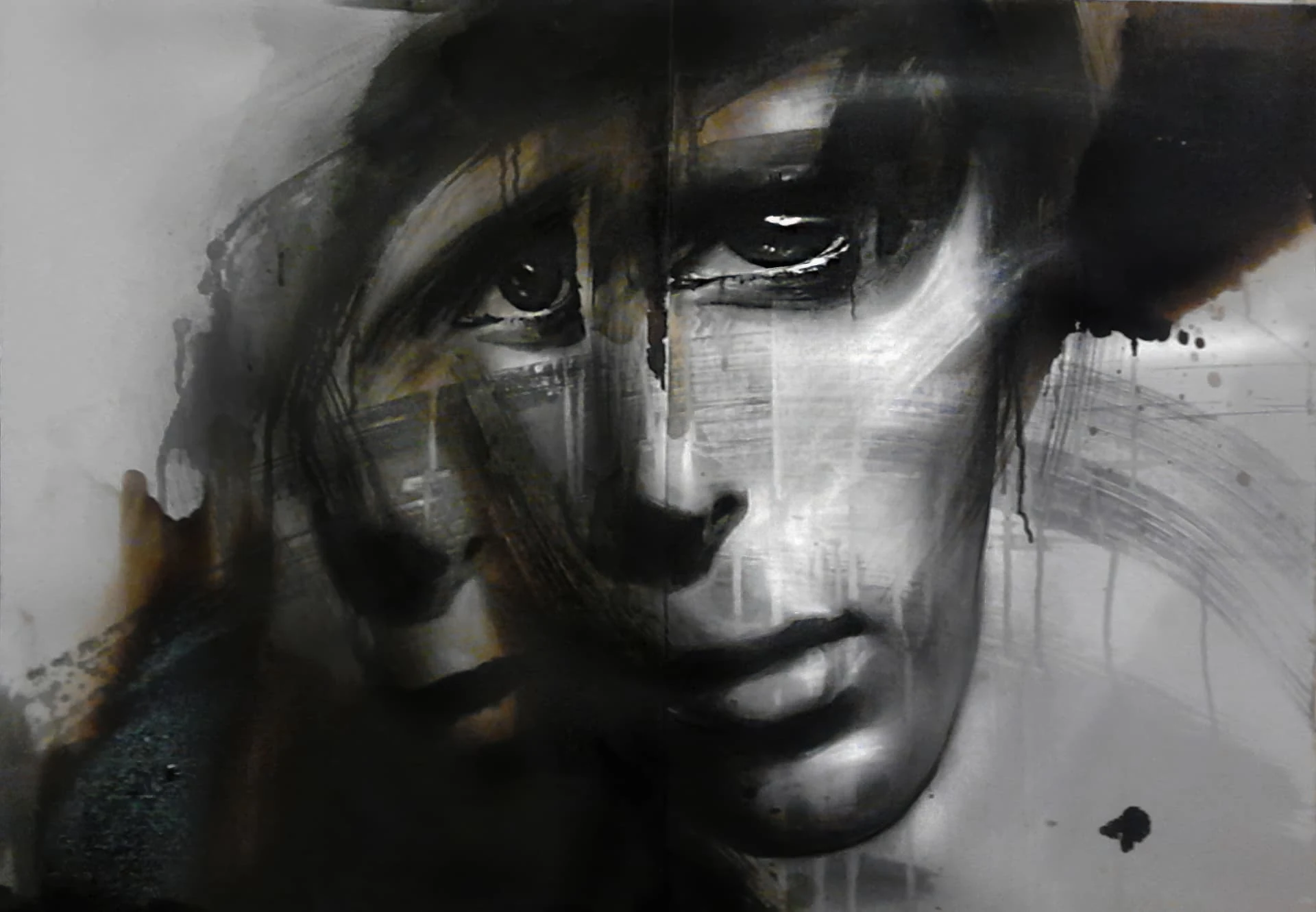 Out of Sight — Acrylic and oil on canvas on cardboard, diptych · 70 × 100 cm · 2014