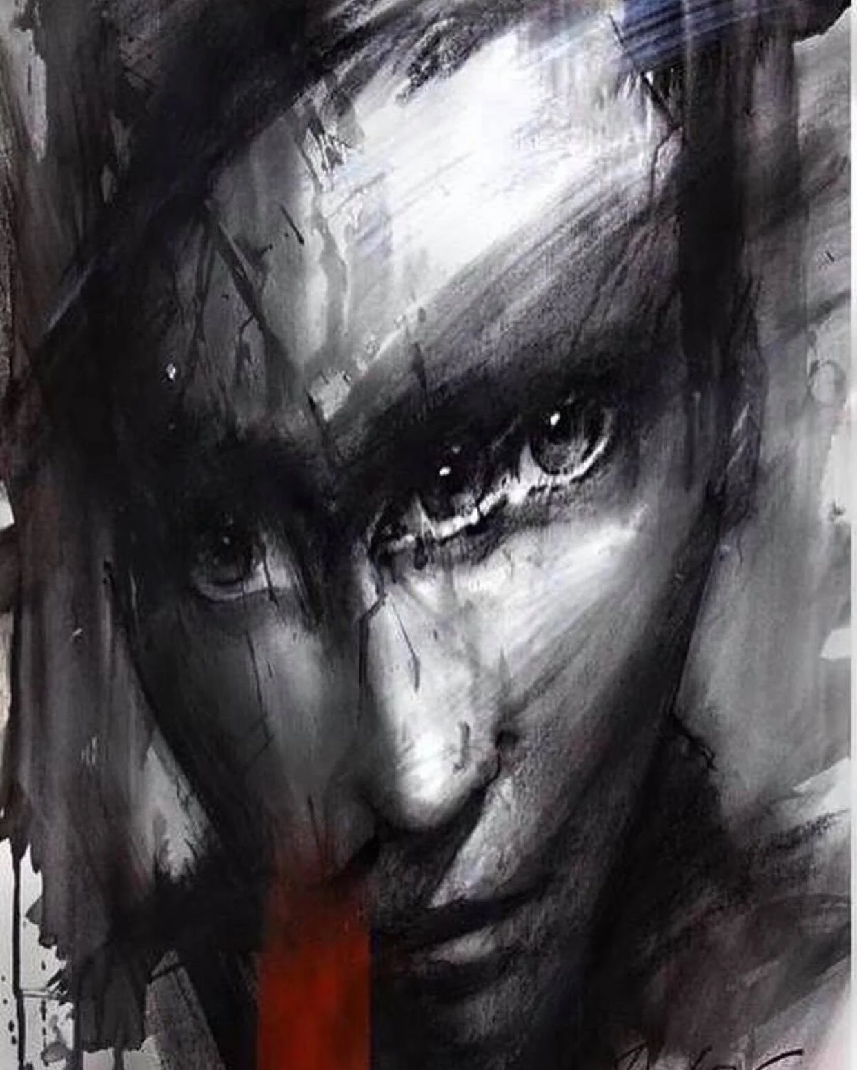 Shifted Ego — 'Wash' acrylic, charcoal and pastel on paper · 50 × 36 cm · 2015