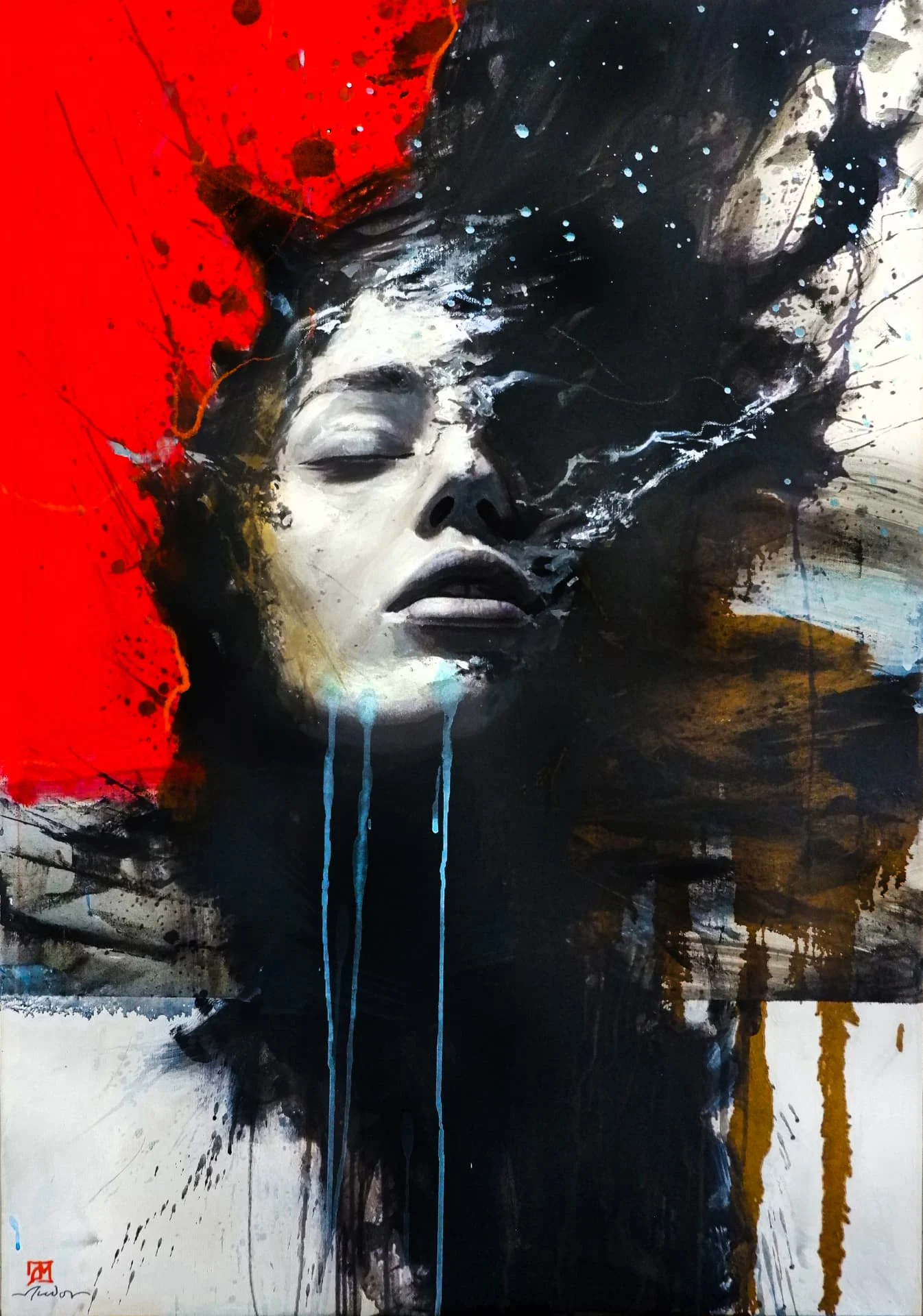 Sleep Without Dreams — Acrylic and oil on canvas · 100 × 70 cm