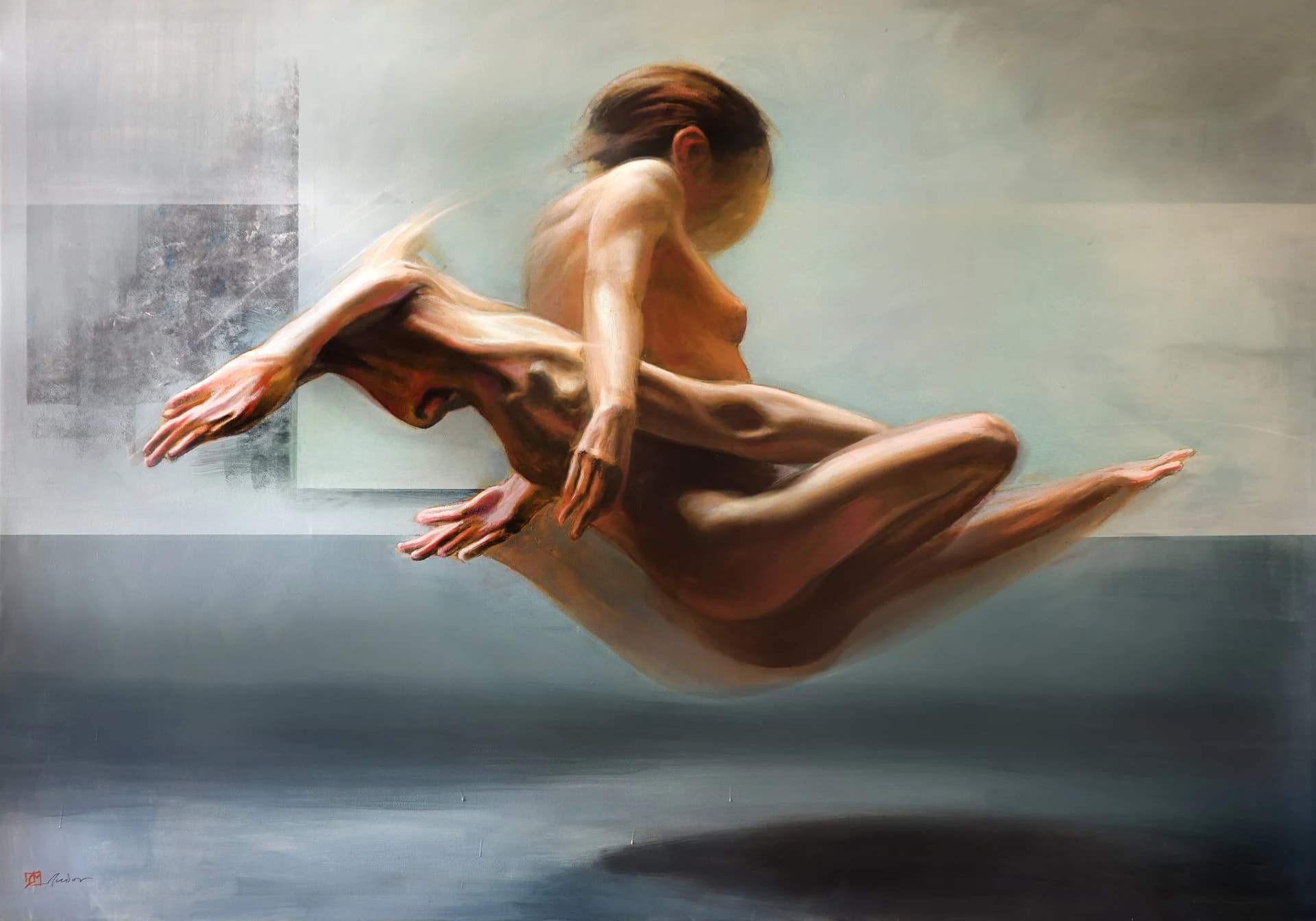 Weightless Identity — Oil and acrylic on canvas · 200 × 140 cm · 2026